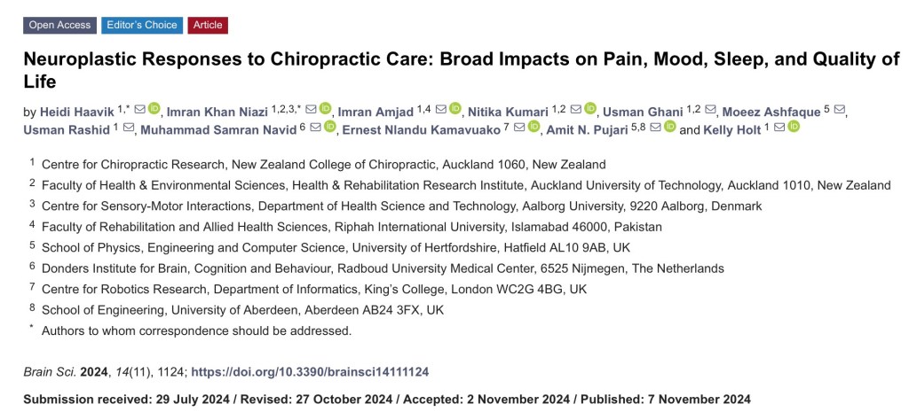 Chiropraktik beeinflusst Gehirnaktivität, Schmerz und&nbsp;Lebensqualität